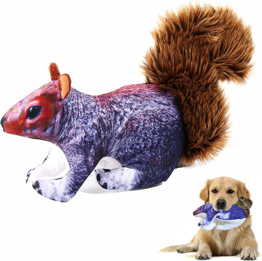 Dog Toy Squirrel, Squeaky with Soft Fabric for Small, Medium, and Large Dogs Daily Companionship, Training Reward Gift