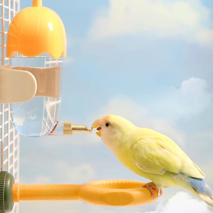 Leak-Proof & Chew-Proof Hanging Water Dispenser No Drip for Birds, Chinchillas, Guinea Pigs, Ferrets, Rats, Rabbits, Bunnies, Parrots, Squirrels, and Other Small Animals - Green, 12oz