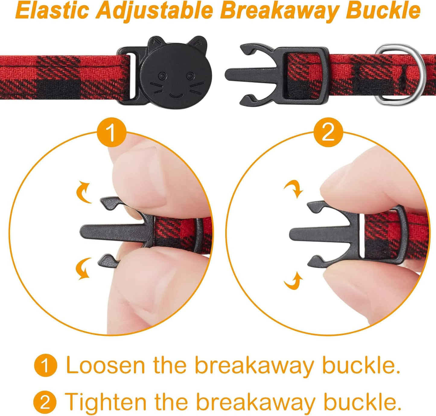 LLHK 4 Pack Small Fish Cat Collars with Bow Tie and Bell,Personalized Breakaway Kitten Collar for Girl boy Cats,Adjustable 7-12inch,Cute for Kitty Kitten Adult Cats,Pet Supplies,Stuff,Accessories