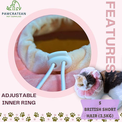 Adjustable Comfy Flower Style Elizabeth Collar for Cats Puppies Soft Recovery Cone Pet Protective Neck Collar (Pink, Medium)