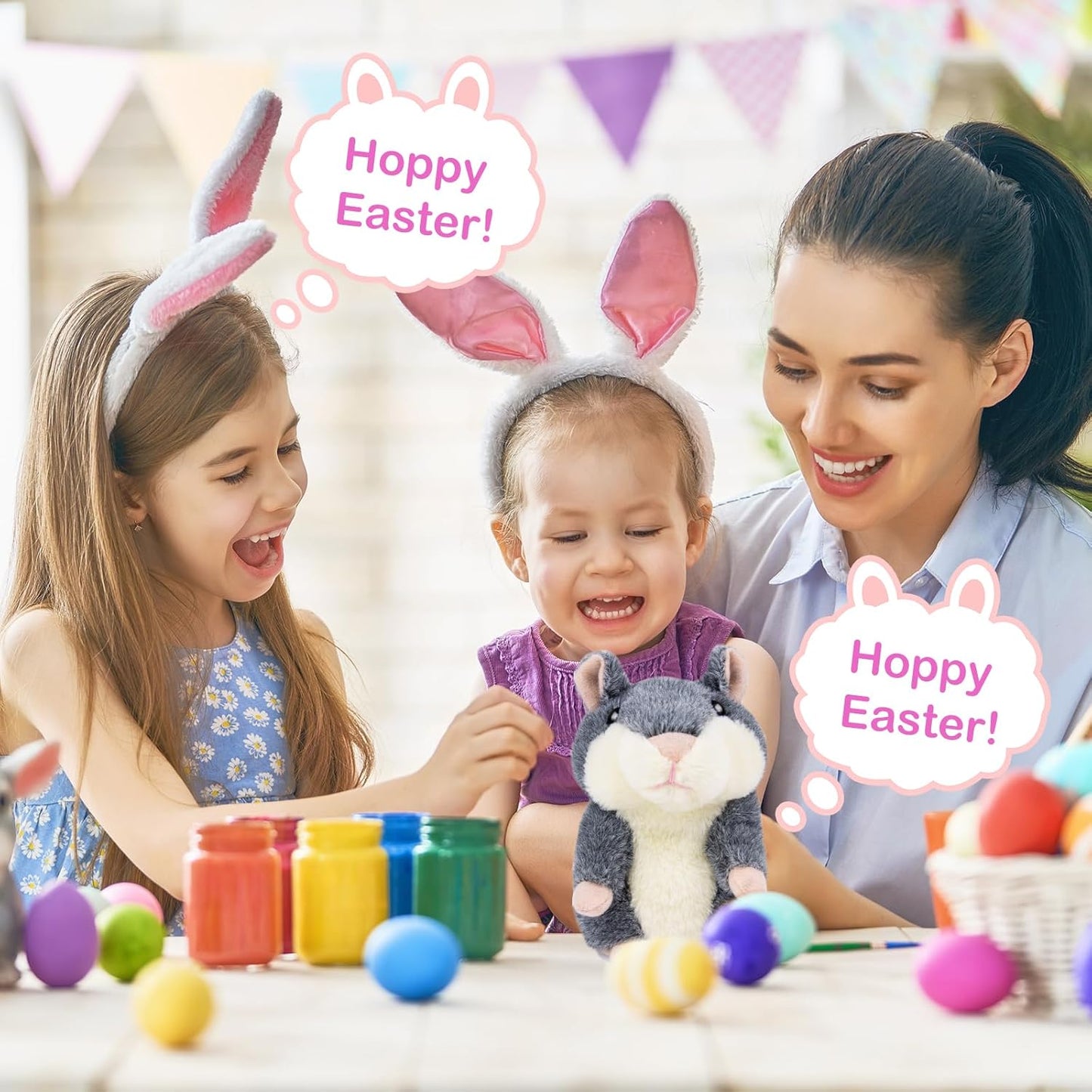 Ayeboovi Kids Toys Talking Hamster Repeats What You Say, Stuffed Animals for Toddler Kid Birthday Gift, Fun Interactive Plush Autism Toy for 3 4 5 Years Old Boys Girls