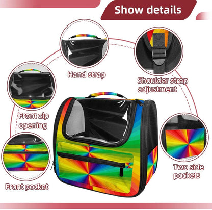 Colorful Rainbow Painting Pet Carrier Soft Sided Carrier for Small Medium Cats Dogs