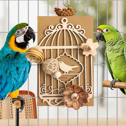 Paper Bird Toys, Parakeet Toys, Parrot Toys, Conure Hanging Chewable Cardboard Foraging Suitable for Budgies, Cockatiels, Lovebirds, Sun Conures - and Other Small/Medium Parrots