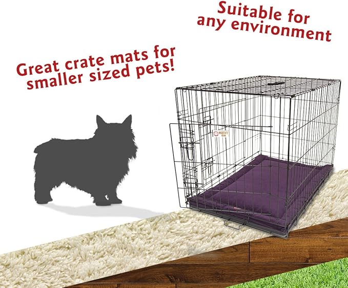 Majestic Pet Orthopedic Memory Foam Dog Crate Mat - Plush Pet Bed Pad for Crates & Kennels | USA Crafted | 24"x18" Villa Aubergine