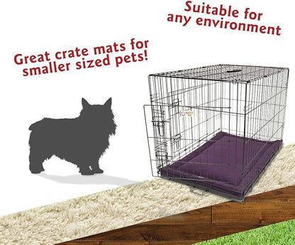 Majestic Pet Orthopedic Memory Foam Dog Crate Mat - Plush Pet Bed Pad for Crates & Kennels | USA Crafted | 24"x18" Villa Aubergine