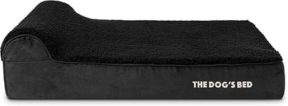 The Dog’s Bed Orthopedic Headrest Dog Bed Large Black Plush, Memory Foam, Pain Relief for Arthritis, Hip & Elbow Dysplasia, Post Surgery, Lameness, Waterproof Washable Cover