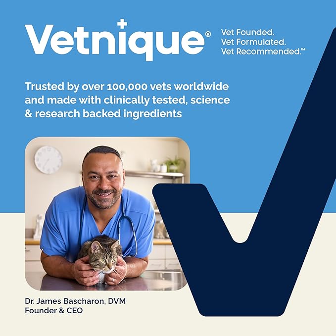 Vetnique Glandex Feline Anal Gland or Daily Probiotic Fiber Supplement Powder for Cats with Digestive Enzyme, Probiotics and Pumpkin, Vet Recommended for Healthy Bowels (4oz, Anal Gland Powder - Tuna)