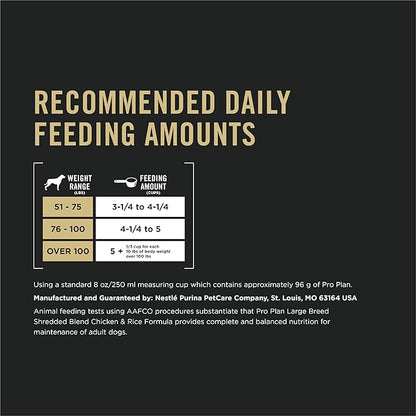 Purina Pro Plan Joint Health for Dogs, Large Breed Dog Food Dry, Shredded Blend Chicken & Rice Formula - 34 lb. Bag