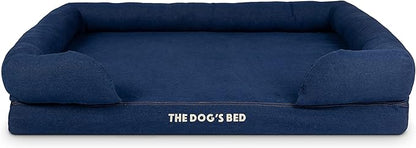 The Dog’s Bed, XL Blue Denim, Memory Foam, Pain Relief: Arthritis, Hip & Elbow Dysplasia, Post Surgery, Lameness, Supportive, Calming, Waterproof Washable Cover