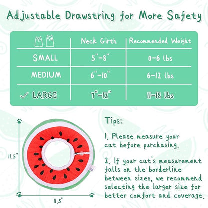 ANWA Adjustable Cat Cone Collar Soft, Cute Cat Donut Collar After Surgery, Kitten Recovery Cones to Stop Licking