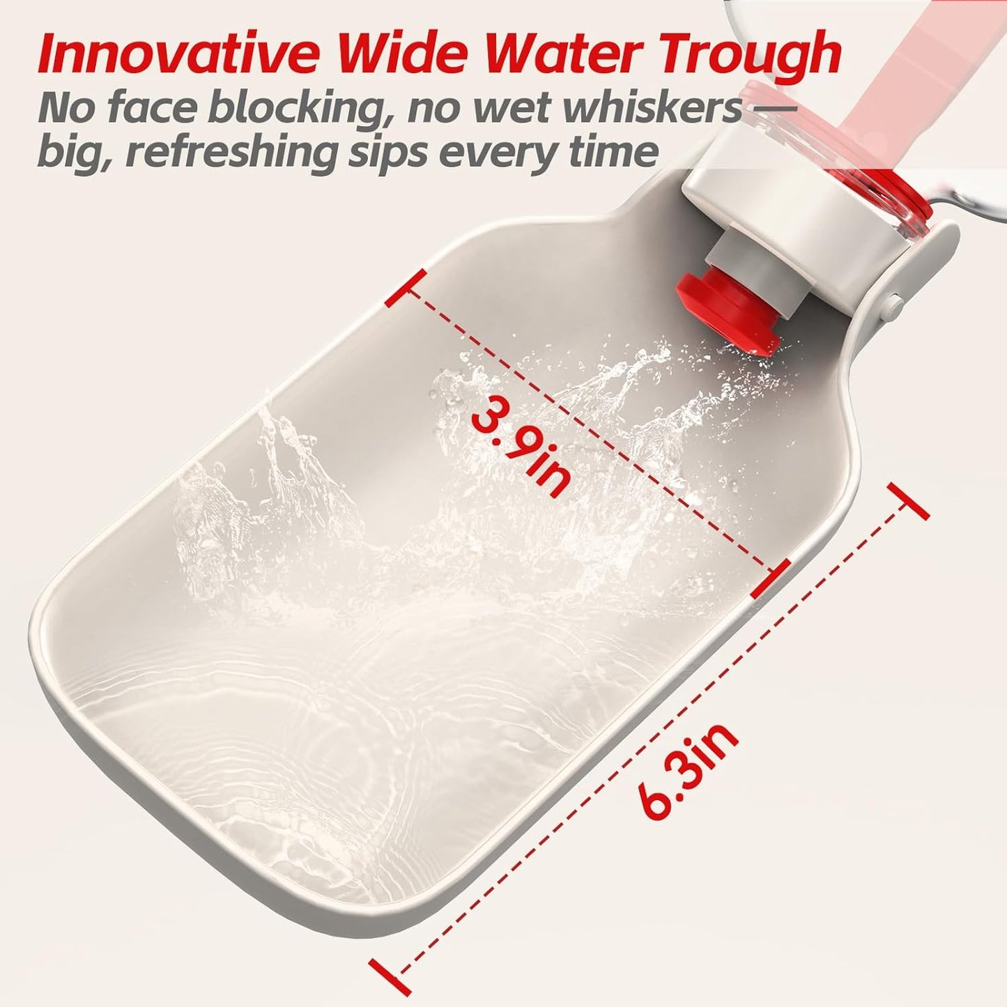 Portable Dog Water Bottle – 19 oz, Exclusive Latest Large Wide-Mouth Folding Design, Durable Handle Strap, Food-Grade Plastic, Ideal for Walking, Hiking & Outdoor Travel（Light brown）