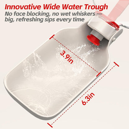 Portable Dog Water Bottle – 19 oz, Exclusive Latest Large Wide-Mouth Folding Design, Durable Handle Strap, Food-Grade Plastic, Ideal for Walking, Hiking & Outdoor Travel（Light brown）