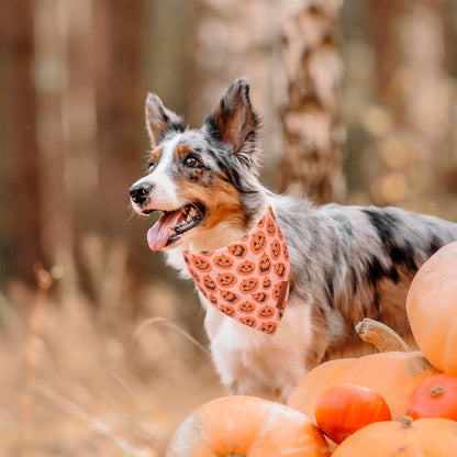 ADOGGYGO Halloween Dog Bandana, Pumpkin Ghost Pet Scarf, Premium Durable Fabric, Adjustable Fit Halloween Bandanas for Medium Large Dogs Pets (Large)