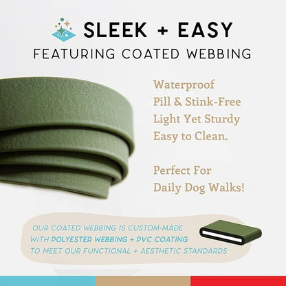 Wildebeest Funston Waterproof Dog Leash - Heavy Duty 6ft Long Leash for Small, Medium and Large Dogs - 1000D Nylon Scratch & Stink-Resistant & Pill-Free - Nylon Wrap Handle (3/4" Wide, 6 ft Length)