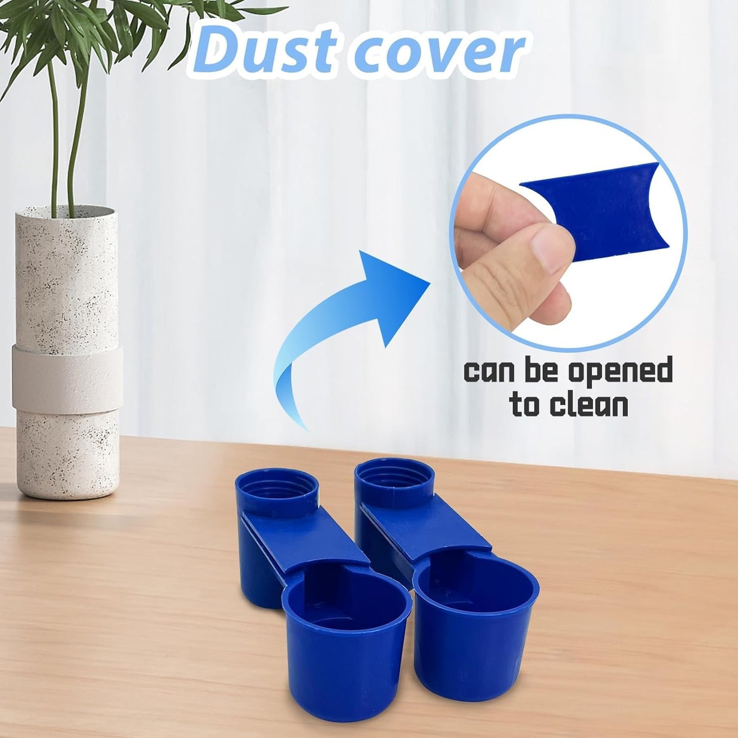 kathson 20 Pcs Bird Drinker Feeder Plastic Soda Pop Water Bottle Cup Ideal for Chicken Pigeons Birds Feeder Trough Animal Feeding Accessories (Blue)