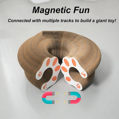 Kitty Kurlz Cat Toy,Magic Organ Cats Scratcher Board,Foldable Recyclable Accordion Toys with Ball for Cats Indoor(2pc)