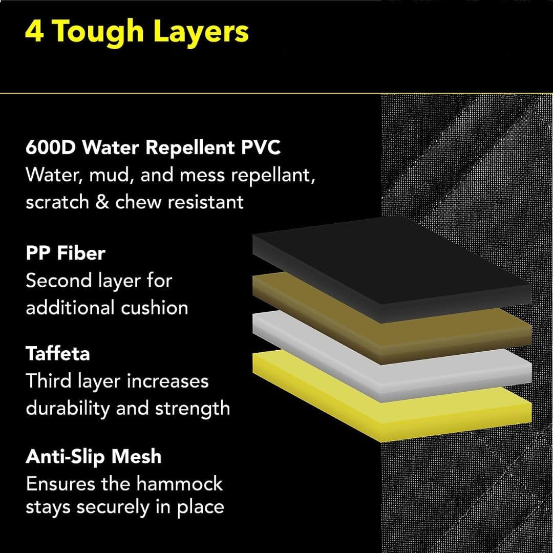 Meadowlark Dog Car Seat Cover with Mesh Window, Heavy-Duty Pet Seat Cover for Back Seat, Extra Padded Non-Slip Dog Hammock, Water-Resistant Back Seat Protector for Cars Trucks and SUVs (54" W x 58" L)