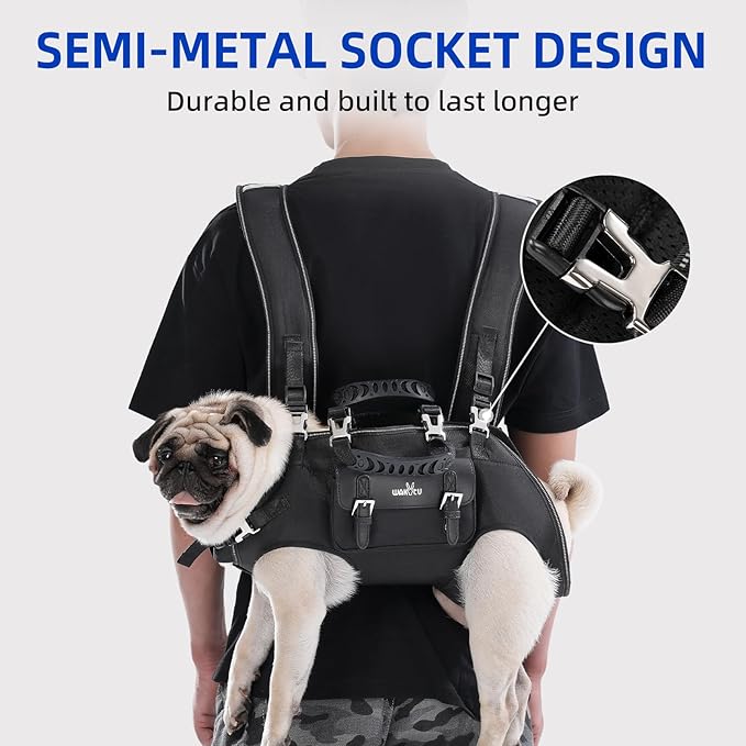 Dog Backpack Carrier for Dogs,Dog Lift Harness,Adjustable Padded Breathable Straps for Dogs, Disabled, Joint Injuries, Arthritis,M
