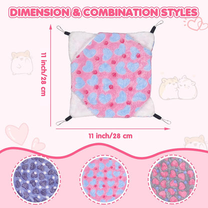 3 Pcs Guinea Pig Hammock, Rat Ferret Hamster Hanging Hammock Guinea Pig Accessories for Small Animals Chinchilla Parrot Sugar Glider Ferret Squirrel (11"×11")