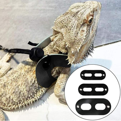 2 Colors Bearded Dragon Harness and Leash Adjustable(S,M,L) - Soft Leather Reptile Lizard Leash for Amphibians and Other Small Pet Animals Red Black