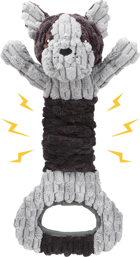 Plush Dog Squeak Toys with Crinkle Paper - Pull Interactive Tug of War Dog Toy, Great for Dental Health, Strengthening Bonds and Anxiety Relief for Puppies, Small, Medium, Large Dogs