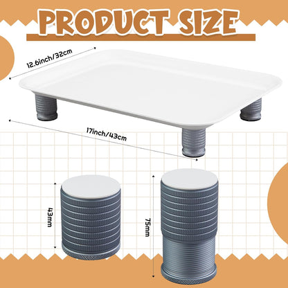 Marsui Ant Proof Cat Dog Bowl Tray - Waterless, Height Adjustable Legs for Pet Neck Comfort No Pest Pet Food Feeding Station, Kitchen Sweets & Trash Ant Barrier(43mm-75mm,White)