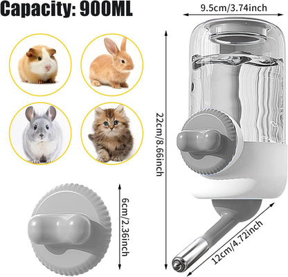 30 OZ Water Bottle for Rabbit,No Drip Rabbit Water Dispenser,Hanging Automatic Water Dispenser for Cage,Ferret Bunny Guinea Pig Water Bowl,Suitable for Small Animal