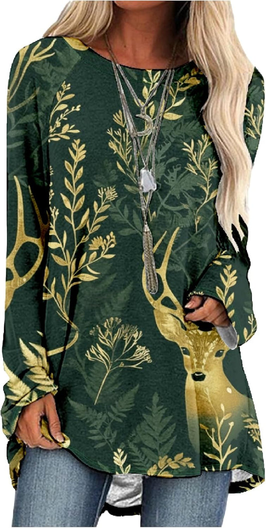 MARSVOVO Women Novelty Graphic Plus Size Sweater Crewneck Long Sleeve Cute Printed Loose Fit Casual Fall Sweaters Top