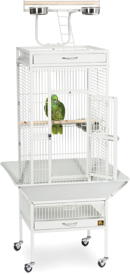 Prevue Pet Products Wrought Iron Select Bird Cage Black Hammertone 3151BLK, 18'' x 18'' x 57''