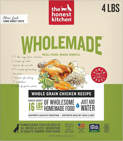 The Honest Kitchen Wholemade™ Whole Grain Chicken Dog Food, 4 lb Box