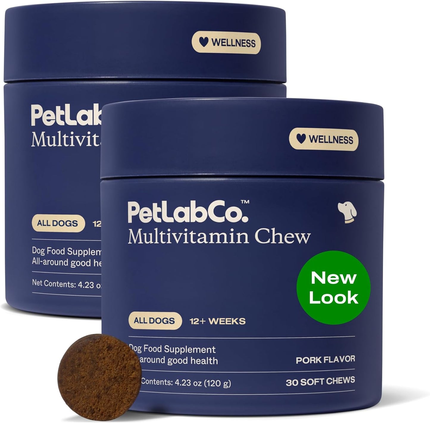 PetLab Co. 22 in 1 Dog Multivitamin - Support Dog's Immune Response, Skin, Coat, Joints & Overall Health - Vitamins A, E, D, B12, Minerals, Antioxidants - Chewable Pork Flavor