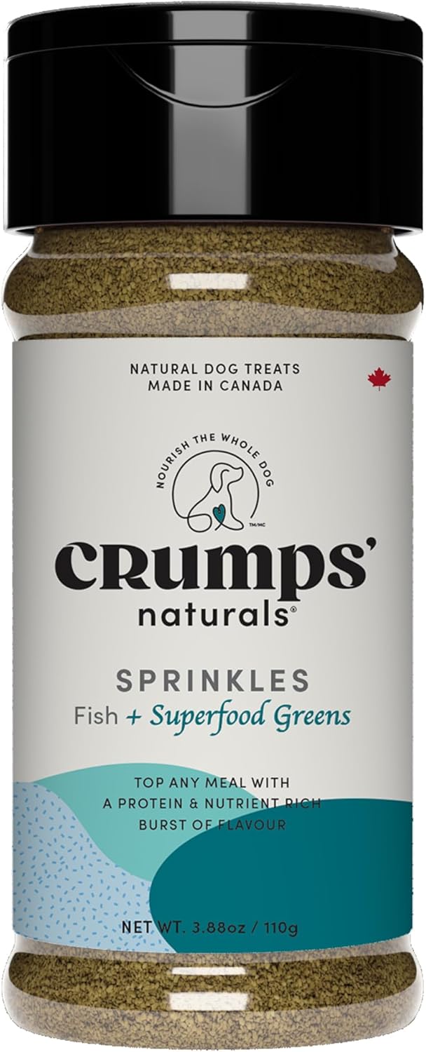 CRUMPS NATURALS Fish + Superfood Greens 3.88oz, Dog Treats, Sprinkles, Topper