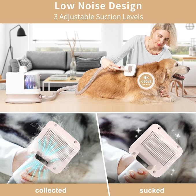 Redroad Dog Grooming Kit 14000PA, Dog Grooming Vacuum, Professional Pet Grooming Vacuum with 6 Pet Tools for Shedding Thick and Thin Dogs Cats Hair, Acuum Suction Removes 99% of Dogs Cats Hair, P17