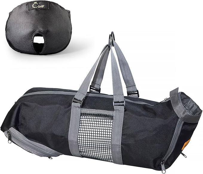 Cinf Cat Nail Clipping Cleaning Grooming Restraint Bag （Free Muzzle） No Scratching Biting for Bathing Nail Trimming Injecting Examining(Black,M)