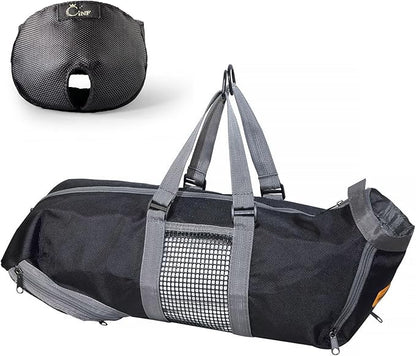 Cinf Cat Nail Clipping Cleaning Grooming Restraint Bag （Free Muzzle） No Scratching Biting for Bathing Nail Trimming Injecting Examining(Black,M)