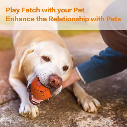 N-S Dog Toy,Squeaky Dog Toys Chewing Durable Teething Latex Rubber Soft Interactive Fetch Play Dog Balls with Funny Face for Puppy Small Medium Pet Dog (5PCS), 2.16x2.16x1.18 Inch