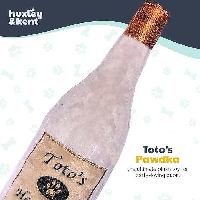 Huxley & Kent Funny Dog Toy w/Squeaker – Power Plush Squeaky Dog Toys for Small, Medium & Large Dogs – Soft Stuffed Animal for Indoor Play & Fetch - Toto's Pawdka, Small