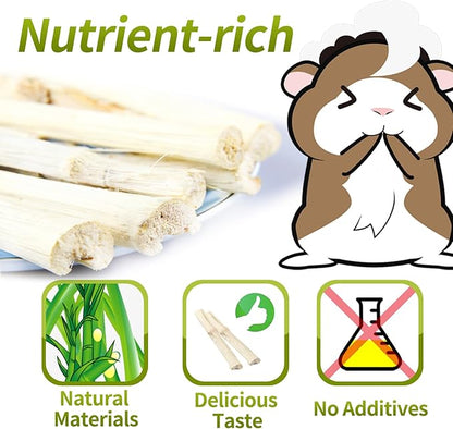 JONSΛNTY 25-28 PCS 330g Natural Sweet Bamboo, Chew Toys for Rabbit, Guinea Pig, Hamster, Chinchilla, Bunny, Rat, Teething Toy for Small Animal
