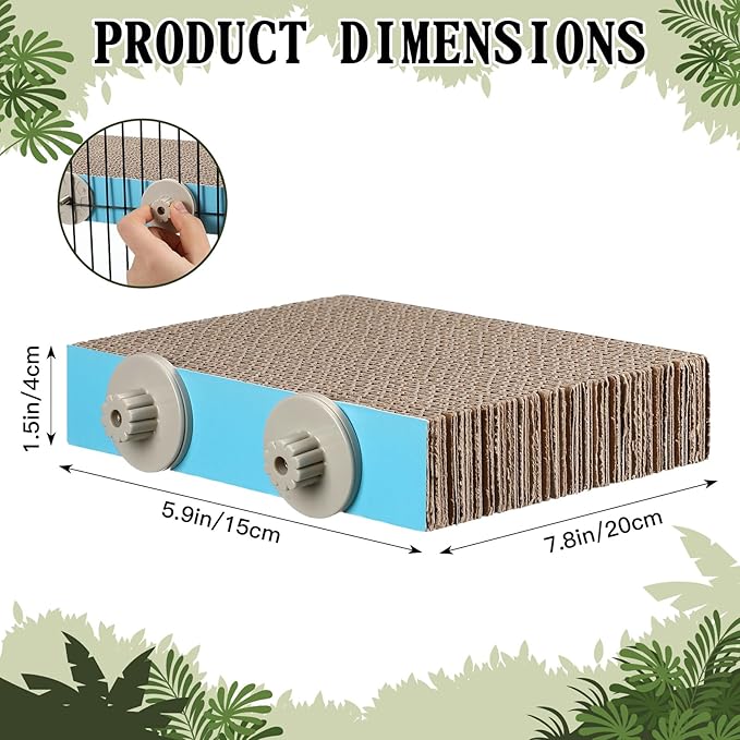 Skyygemm 2 Pieces Bird Chew Toy Parrot Cage Perch Cardboard Platform Bird Paw Grinding Stand Parrot Cage Playground for Macaws, Small Parakeets, Conures, Budgies, Finches Conure Cockatiel (Medium)