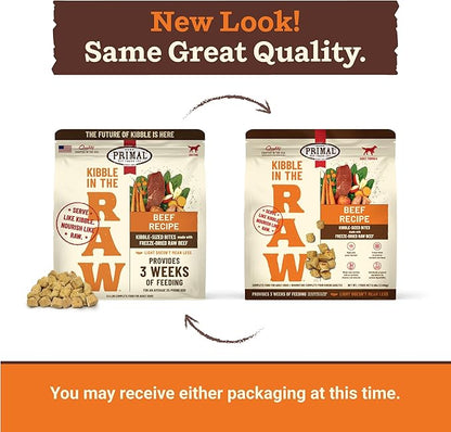 Primal Kibble in The Raw, Freeze Dried Dog Food, Beef, Scoop & Serve, Made with Raw Protein, Whole Ingredient Nutrition, Crafted in The USA, Dry Dog Food 5.4 lb Bag