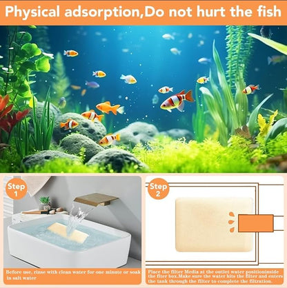 WDEFUN Aquarium Filter Media, 300 ml 2 Packs with Free Mesh Bag Organic Filtration Resin, Remove Driftwood Tannins Suitable for Freshwater and Saltwater Fish Tank