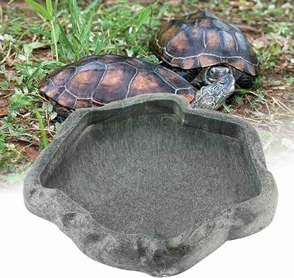 5.51x4.72x0.63in Tortoise Water Bowl,Resin Turtle Food Bowl Snake Water Bowl,Ball Python Water Bowls for Bearded Dragons Leopard Gecko Frog Snake(Green)