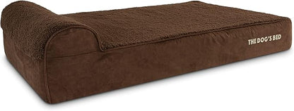 The Dog’s Bed Orthopedic Headrest Dog Bed XL Brown Plush, Memory Foam, Pain Relief for Arthritis, Hip & Elbow Dysplasia, Post Surgery, Lameness, Waterproof Washable Cover