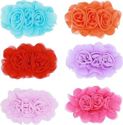 6 PCS Dog Collar Flowers, Multi-Color Pet Bow Ties Flower, Sliding Pet Collar Grooming Accessories for Puppy Small Medium Large Dogs Kitten Cats Rabbits