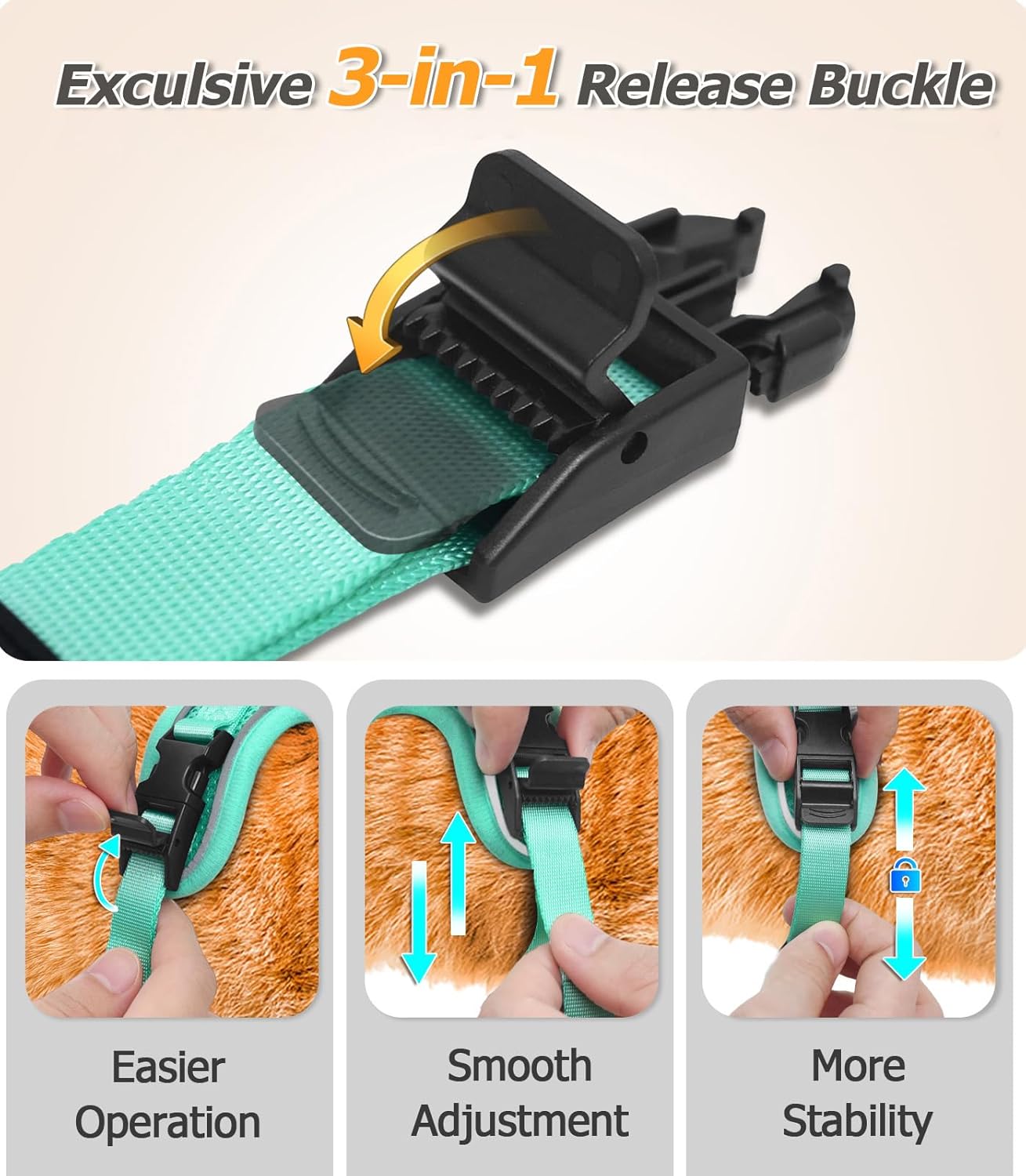 Halypet Cat Harness and Leash Set [MAX Safety 4th-Gen Upgrade] Escape Proof Adjustable Cat Leash Comfortable Soft Vest Easy to Wear Kitten Harness with Reflective Strip for Cats Walking, M Green