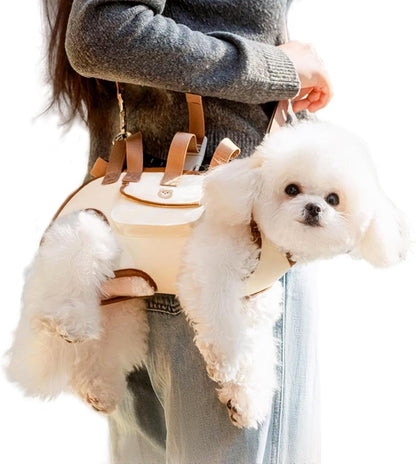 Snuggle Sling Dog Carrier, Adjustable Full Body Lift Harness for Small Dogs and Cats, Portable Breathable Pet Carrier Backpack with Hands-Free Shoulder and Treat Bag(Small)