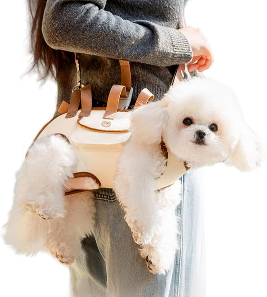 Snuggle Sling Dog Carrier, Adjustable Full Body Lift Harness for Small Dogs and Cats, Portable Breathable Pet Carrier Backpack with Hands-Free Shoulder and Treat Bag(Large)
