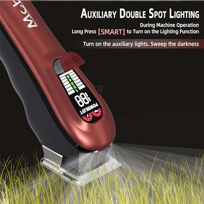 MCBB Dog Clippers- Low Noise Dog Grooming Kits 5-Mode Heavy-Duty Dog Clippers for Grooming with LED Display,Rechargeable Dog Grooming Kits, Auxiliary Light,Cordless Pet Grooming Tool