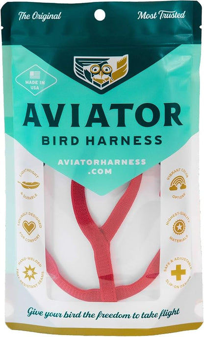 The AVIATOR Pet Bird Harness and Leash: X-Small Red