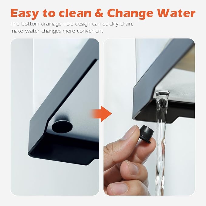 AZV Large Turtle Tank Kit,PC Starter Aquarium Indoor,Red Eared Slider Aquatic for Baby Tortoise,Fishes and Amphibians,Include Basking Platform*1,Filter*1,Filter Plates*2,Plants*2,Lamp*1,Bulb*1,Stone*1